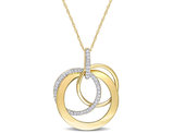 1/4 Carat (ctw) Circle Pendant Necklace in 14KYellow Gold with Chain